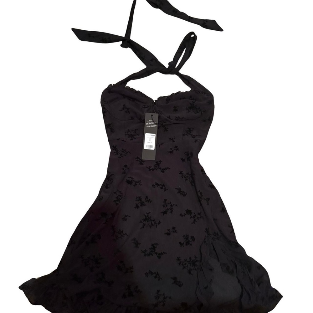 Fashion Nova Elegant Black Floral Dress